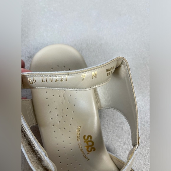 SAS Triple Comfort Suntimer Heeled Leather Ivory Sandals Womens 9M New - Picture 10 of 12